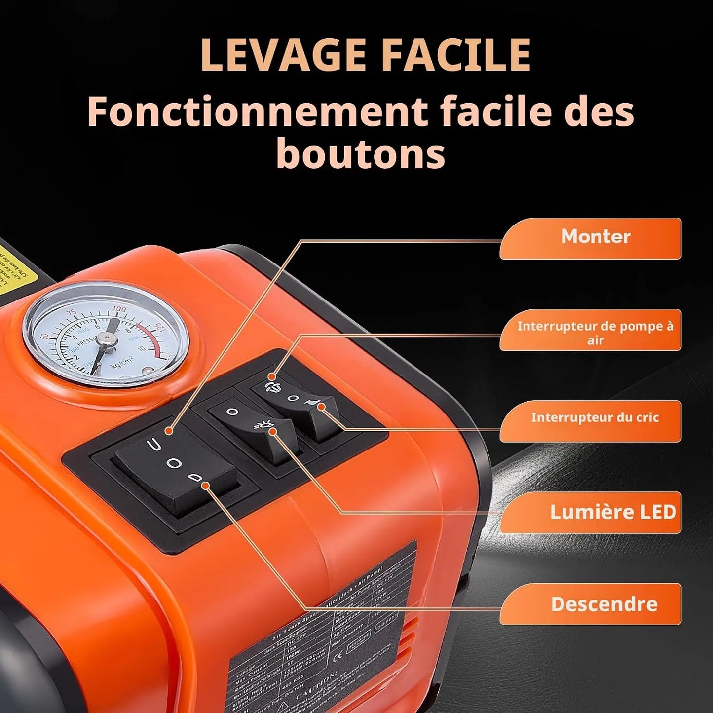 Cric Hydraulique Électrique - 5 t